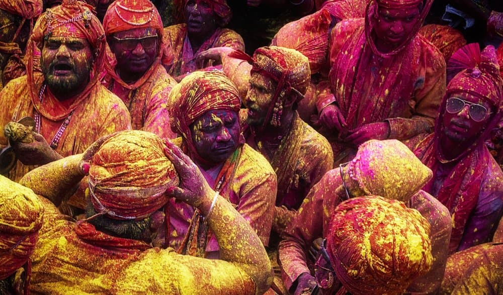 Festive Holi Celebration by Jassi Oberai — canvas wall art