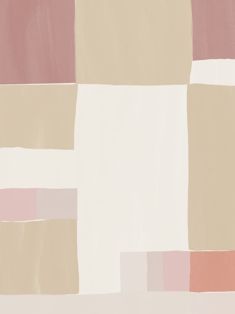 Pink Beige Abstract Blocks by Little Dean — canvas wall art