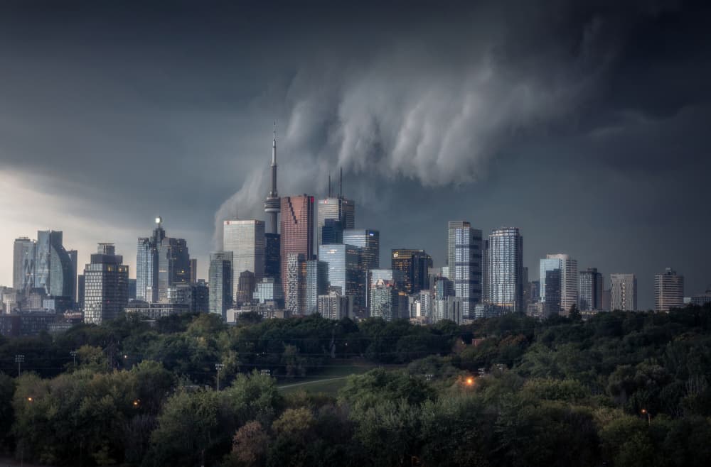 Stormy Toronto Skyline by David — canvas wall art