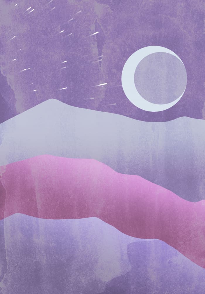 Purple Mountain Moon by Fadil Roze — canvas wall art