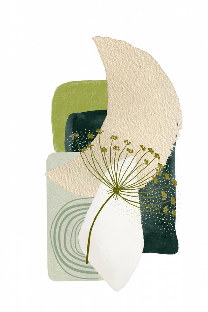 Abstract Green Bloom by Sally Ann Moss — canvas wall art