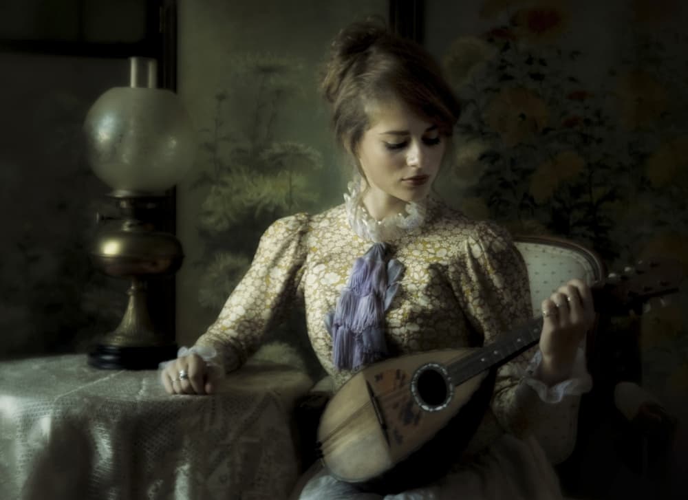 Vintage Mandolin Player by kenp — canvas wall art
