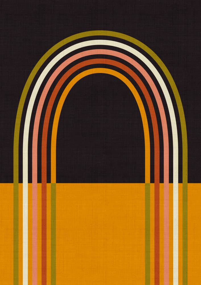 Geo Shapes Fall 21 Rainbow Arc by Ana Rut Bre — canvas wall art
