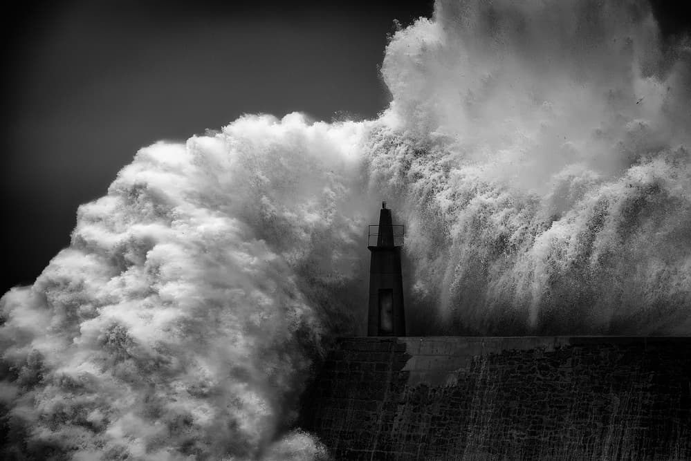 Giant Wave Lighthouse by Alfonso maseda varela — canvas wall art