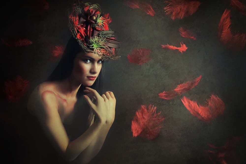 Ethereal Feathered Woman by Adela Lia Rusu — canvas wall art