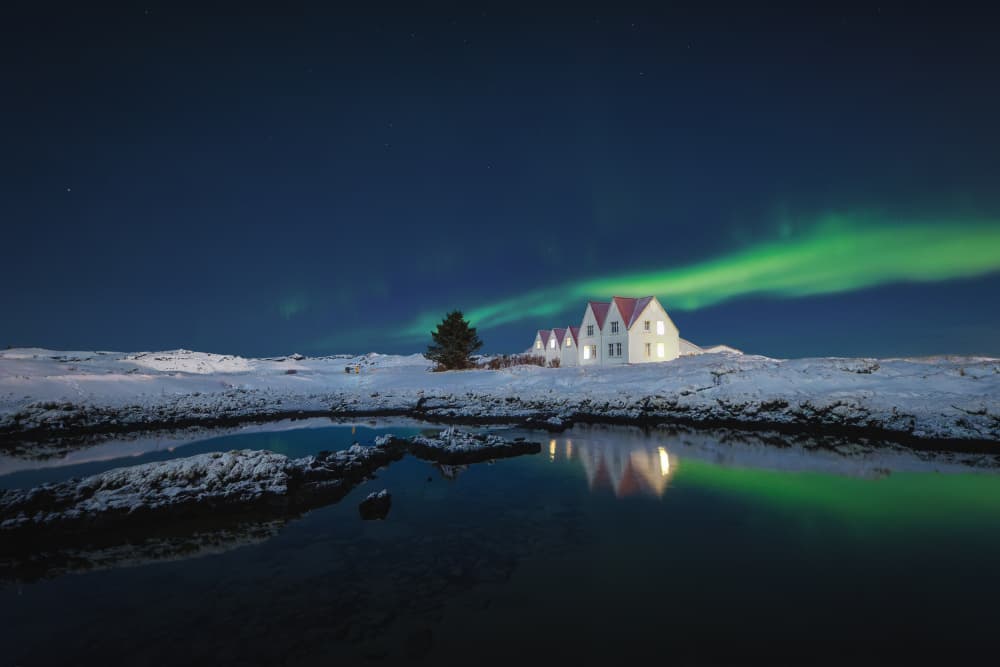 Northern Lights Village by Tomás Hueso Marco — canvas wall art