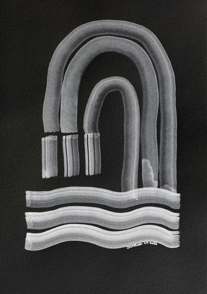 Abstract Arcs And Waves by Santhosh ch — canvas wall art