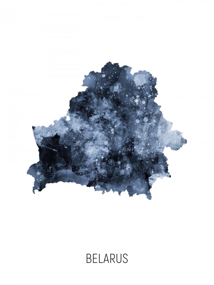 Abstract Belarus Map by Michael Tompsett — canvas wall art