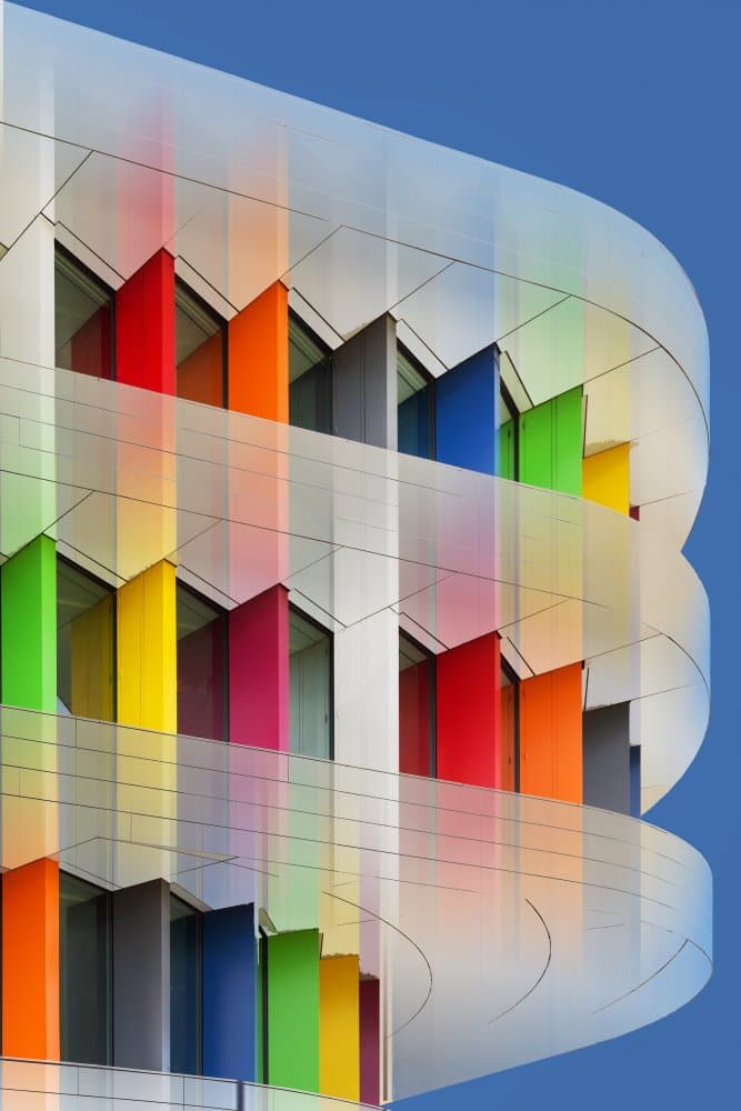 Modern Rainbow Facade by Theo Luycx — canvas wall art