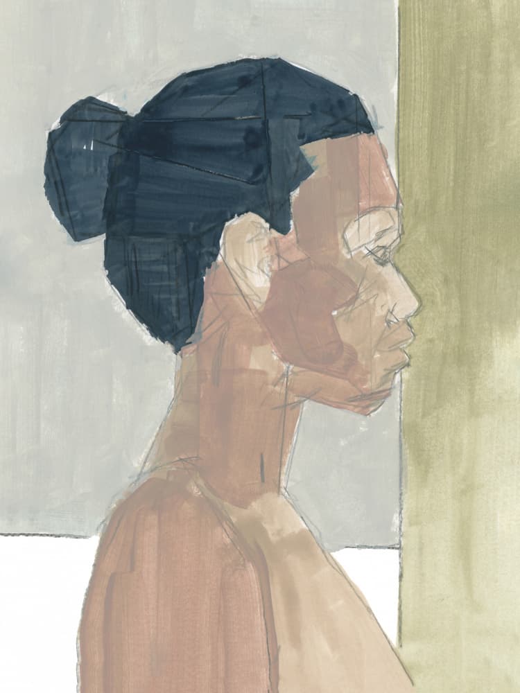 Minimalist Female Profile by cartissi — canvas wall art