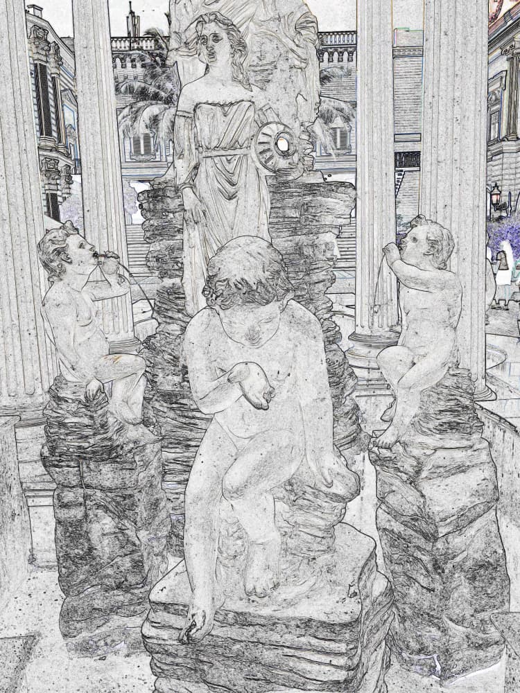 Classical Fountain Statues by Santhosh ch — canvas wall art