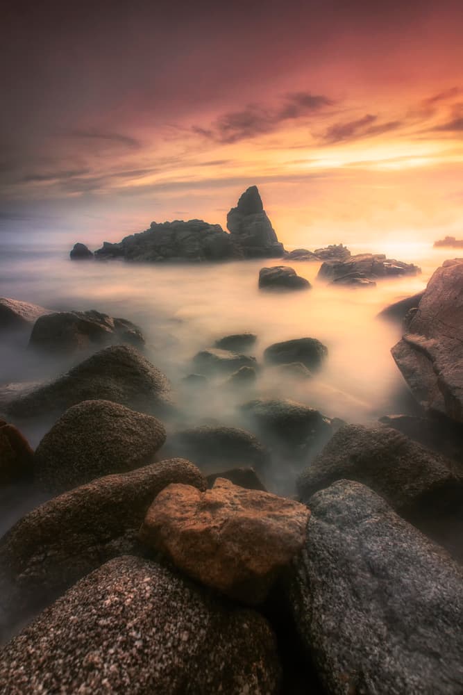Misty Coastal Glow by Roser Gimeno — canvas wall art