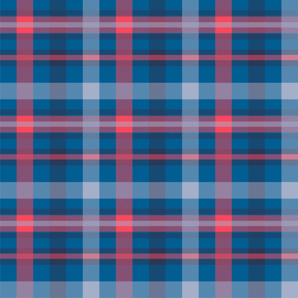 Blue Red Plaid Pattern by Marika Barsrsind — canvas wall art