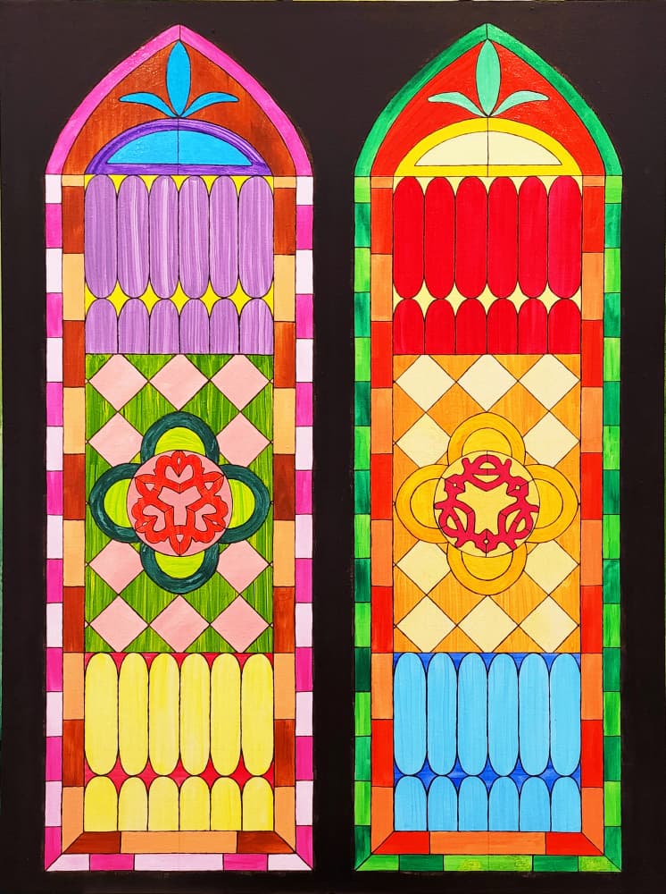 Colorful Stained Glass Windows by Vivian Kim — canvas wall art