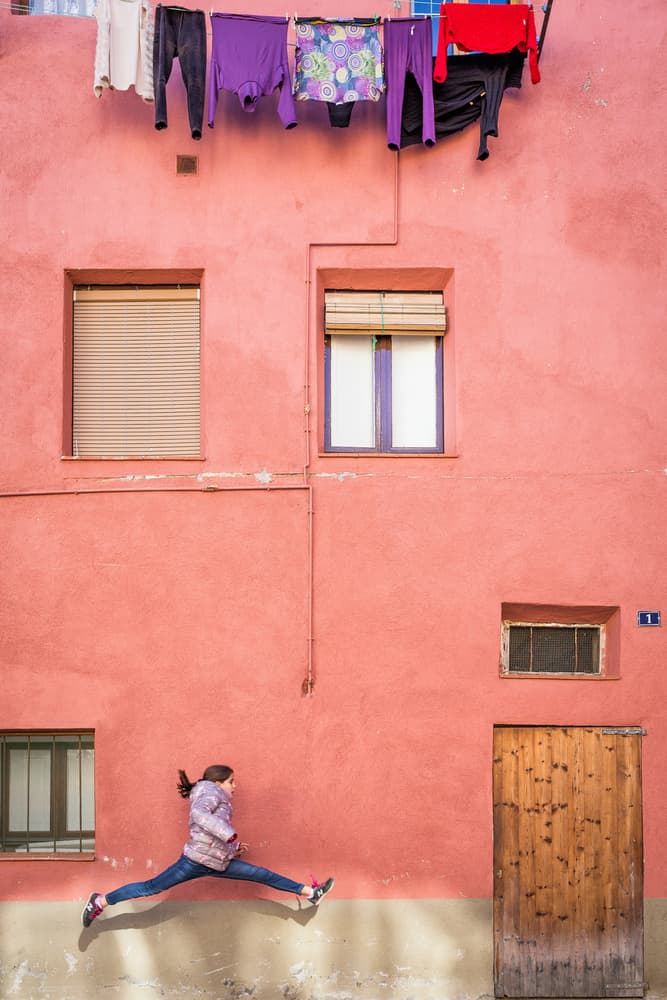 Joyful Pink Jump by Gloria Salgado Gispert — canvas wall art
