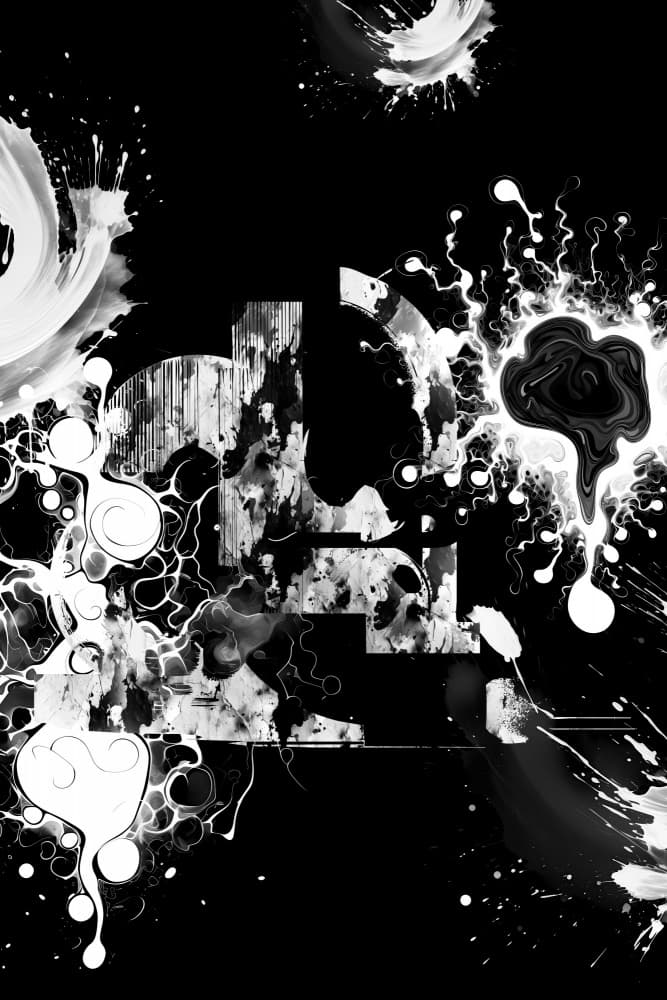 Abstract Ink Chaos by Rafal Kulik — canvas wall art