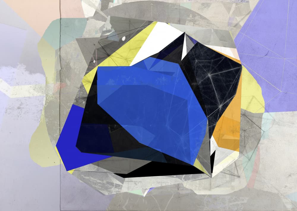 Abstract Blue Geometry by Stefan Fransson — canvas wall art