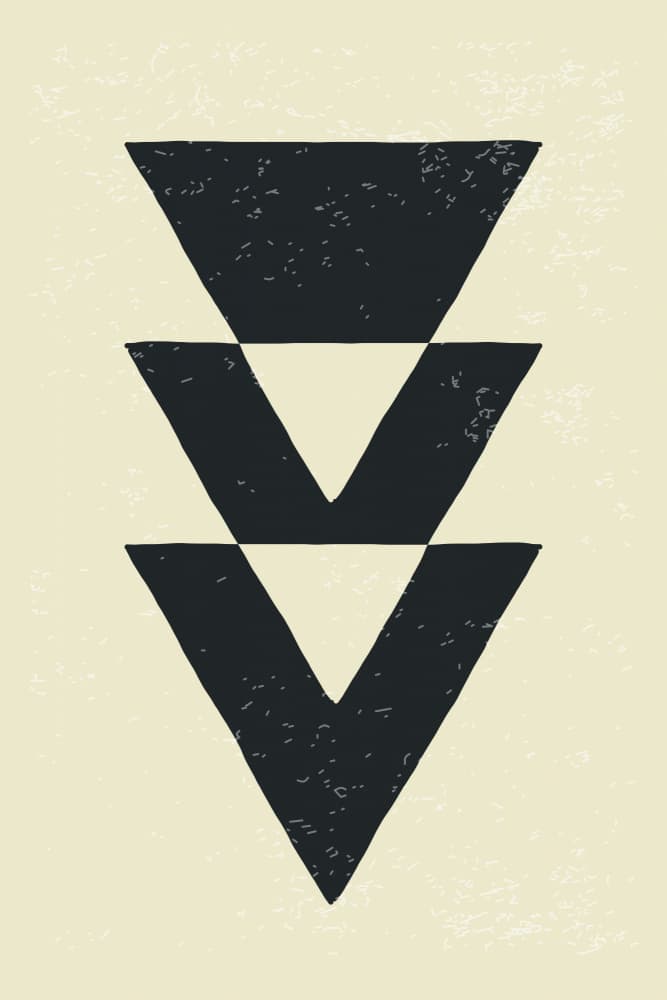 Inverted Geometric Triangles by jay stanley — canvas wall art