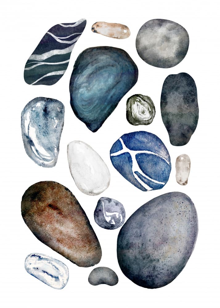 Watercolor Stone Collection by EMELIEmaria — canvas wall art