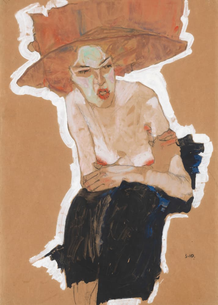 Die Hämische 1910 by EGON SCHIELE — canvas wall art
