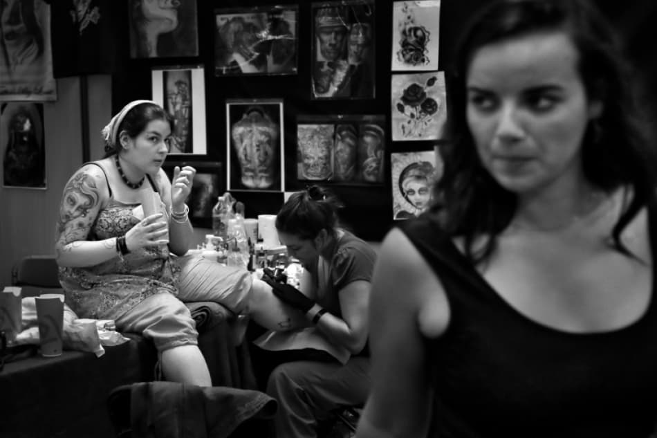 Tattoo Studio Session by Christophe Debon — canvas wall art