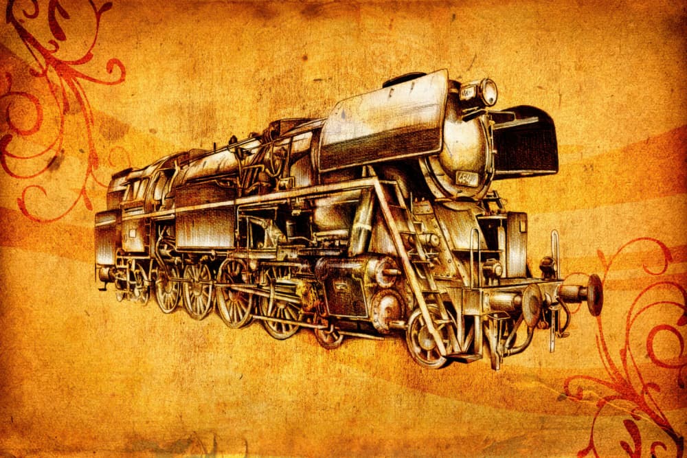Vintage Steam Locomotive by Rafal Kulik — canvas wall art