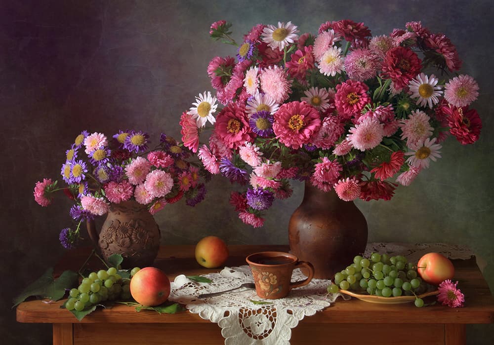 Fall Flowers And Fruit by Tatyana Skorokhod — canvas wall art