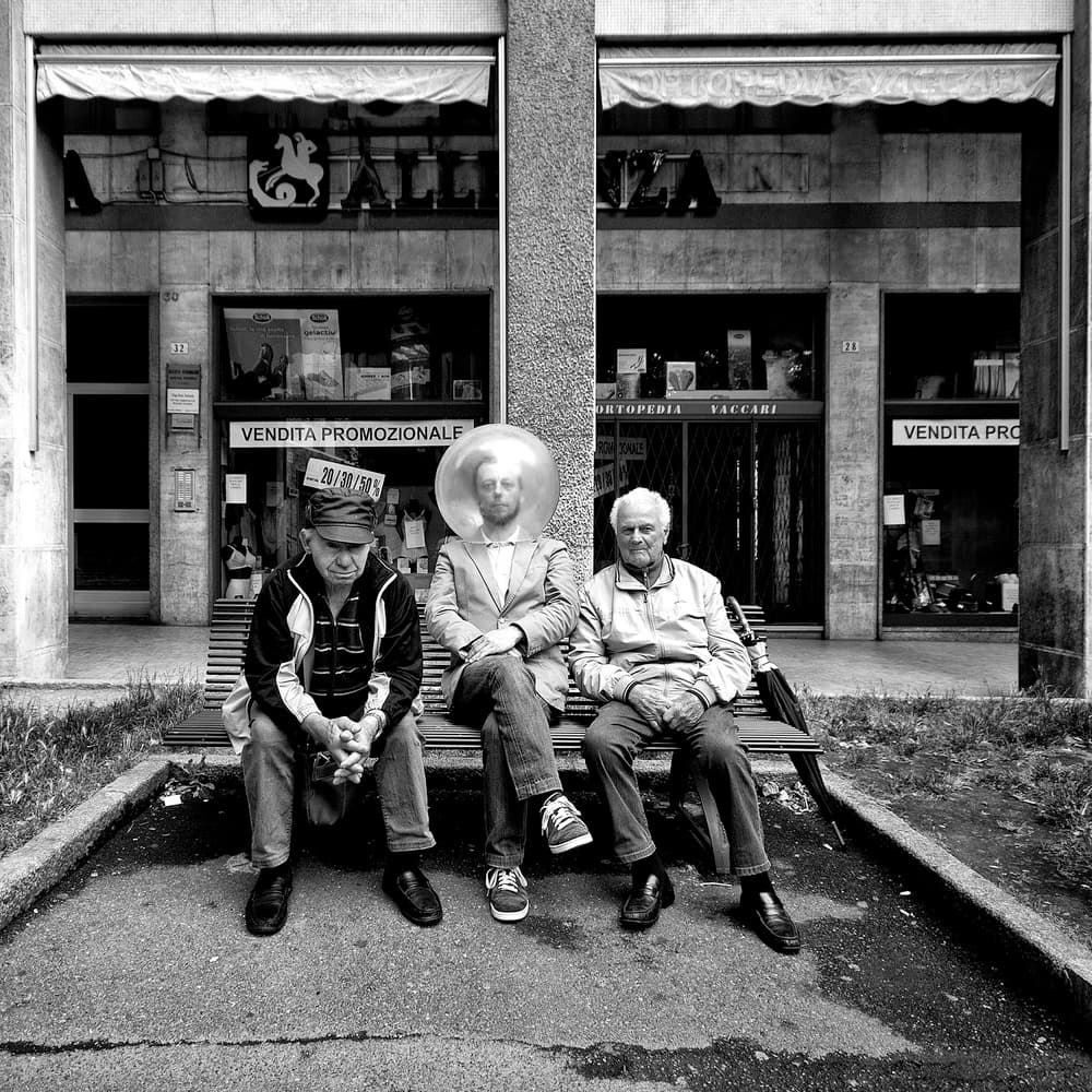 Three Men and a Bubble by Carlo Ferrara — canvas wall art