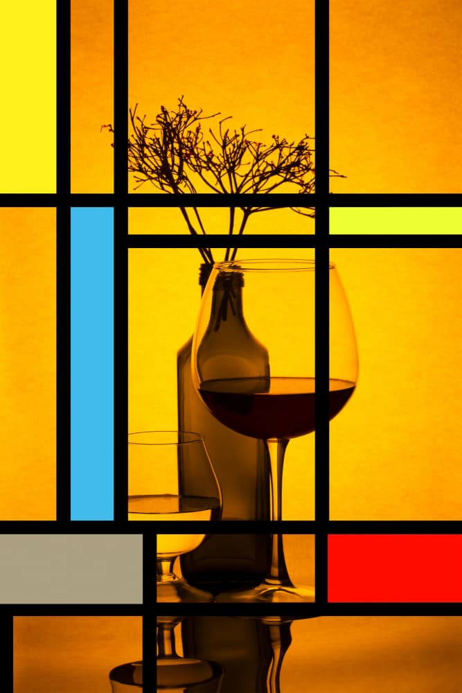 Geometric Wine Still Life by Brig Barkow — canvas wall art