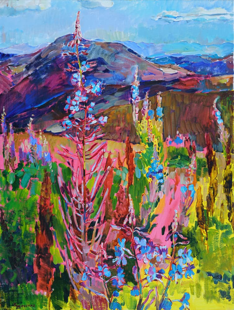 Vibrant Mountain Flowers by Andrii Kutsachenko — canvas wall art