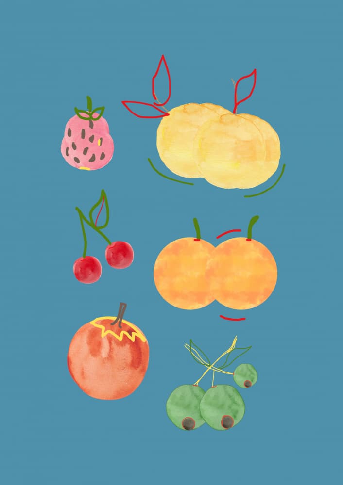 Vibrant Summer Fruits by ART of living — canvas wall art