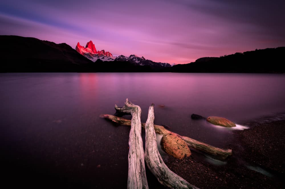 Crimson Peaks At Dawn by Raimondo Restelli — canvas wall art