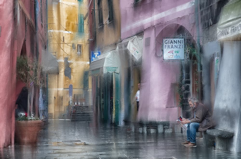 Rainy European Street Scene by C.S. Tjandra — canvas wall art