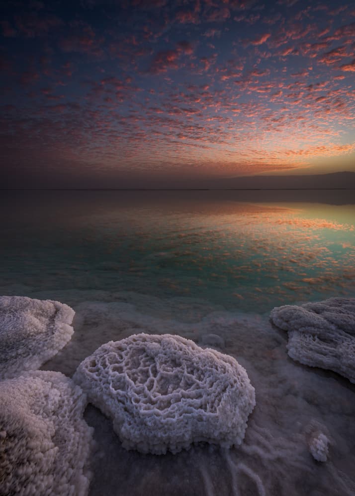 Dead Sea Salt Sunset by Haim Rosenfeld — canvas wall art