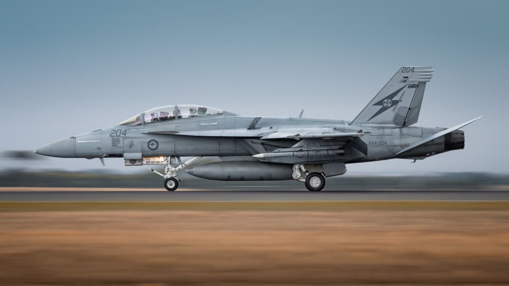 Speeding Fighter Jet by Ziwen He — canvas wall art