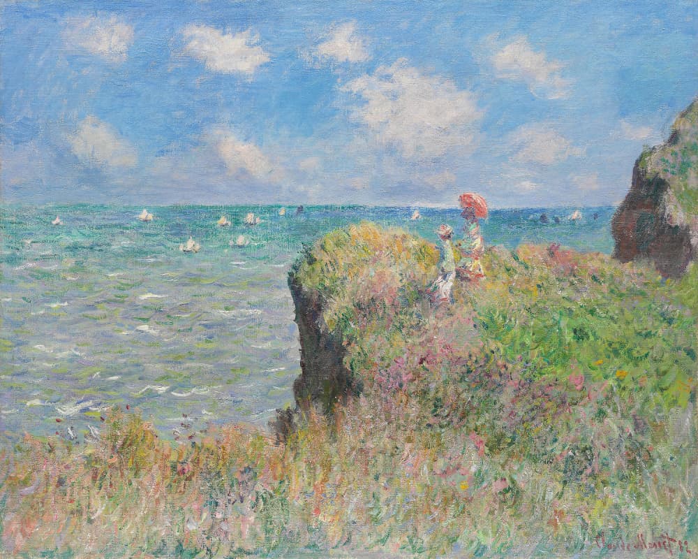 Cliff Walk At Pourville (1882) By Claude Monet. by Claude Monet — canvas wall art