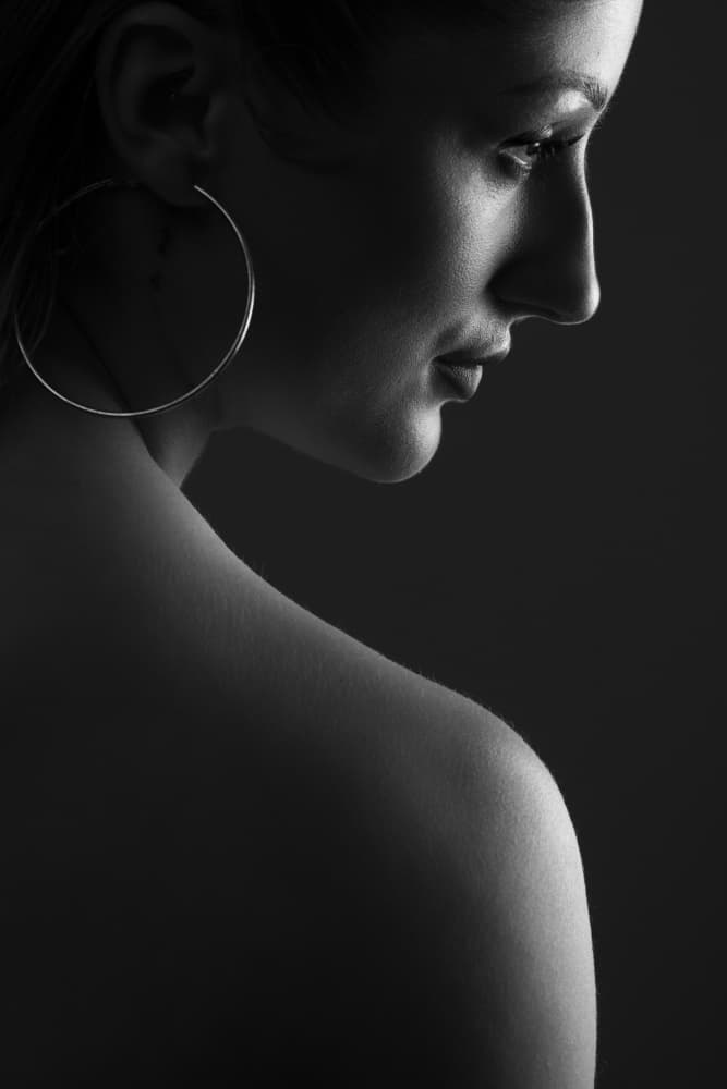 Elegant Woman Profile by Hardik Pandya — canvas wall art
