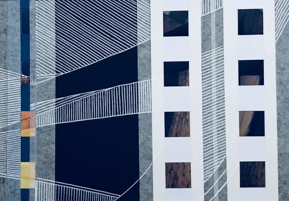 Geometric City Structure by kellymariesmith — canvas wall art
