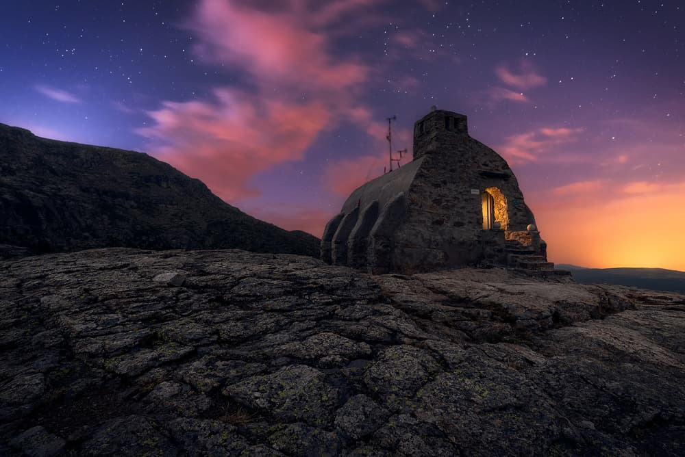 Mountain Refuge Night Sky by Juan López Ruiz — canvas wall art