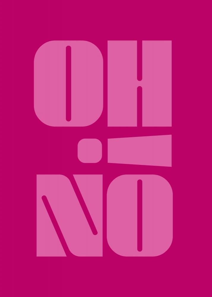 Oh No Pink Text by Andreas Magnusson — canvas wall art
