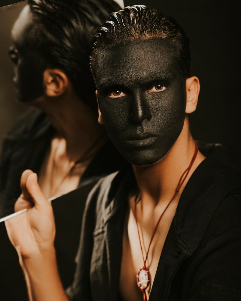 Black Faced Man by Amin Hamidnezhad — canvas wall art
