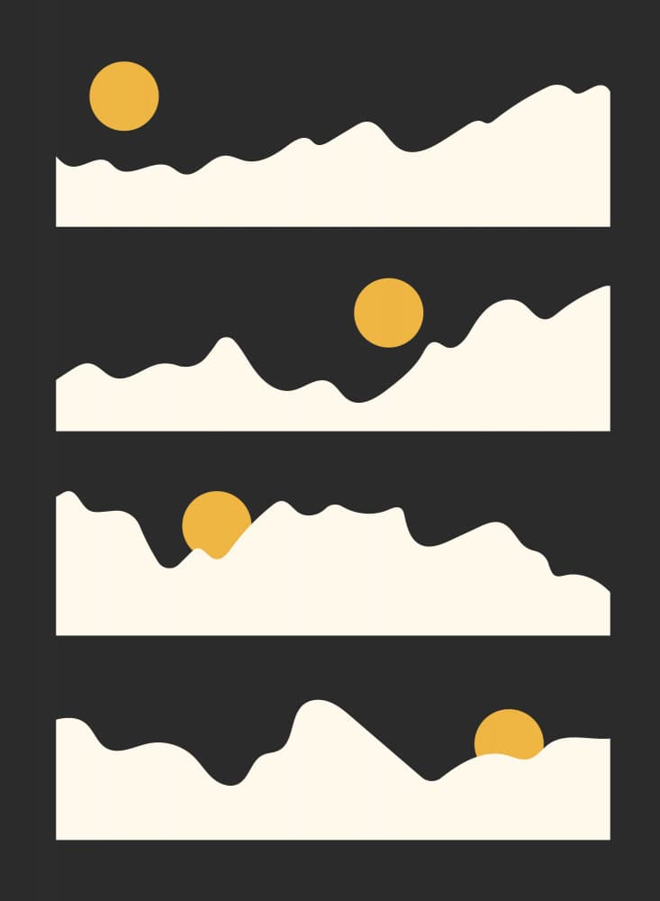 Abstract Mountain Sun by Artprink — canvas wall art