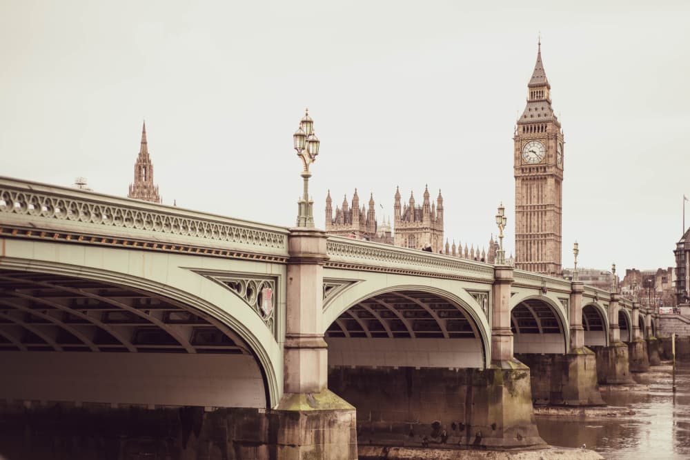 Big Ben Westminster Bridge by Talitha McQueen — canvas wall art