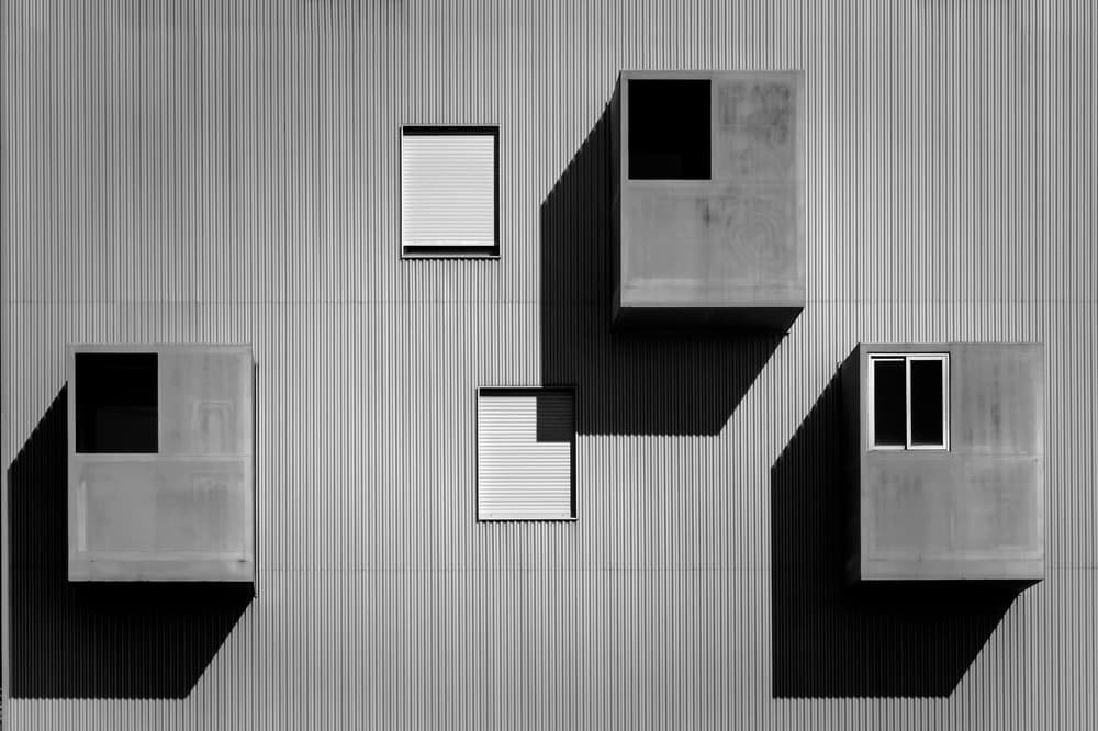 Geometric Building Shadows by Alfonso Novillo — canvas wall art