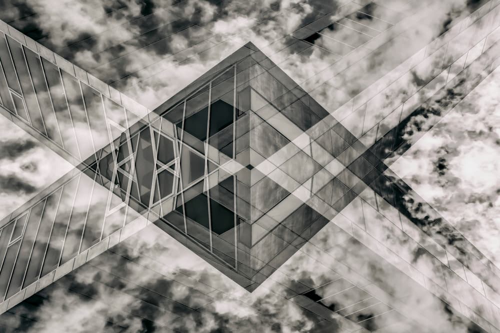 Modern Building Reflections by Jean-Louis VIRETTI — canvas wall art