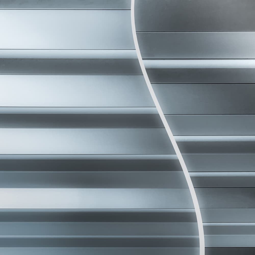 Sleek Metallic Curve by Luc Vangindertael (laGrange) — canvas wall art