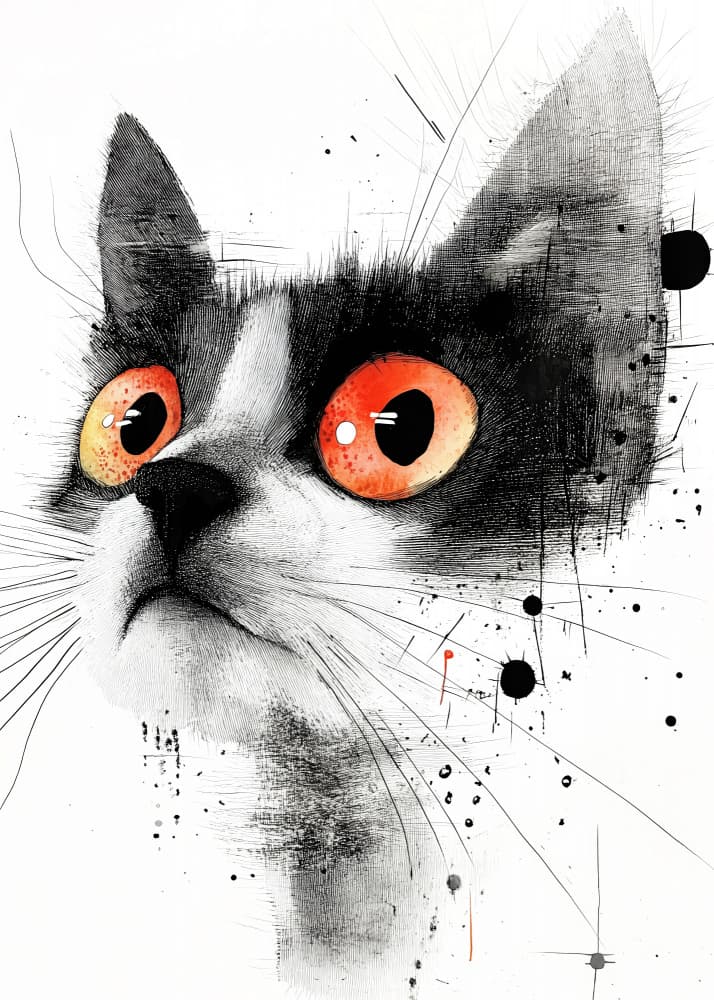 Orange Eyed Cat by Justyna Jaszke — canvas wall art