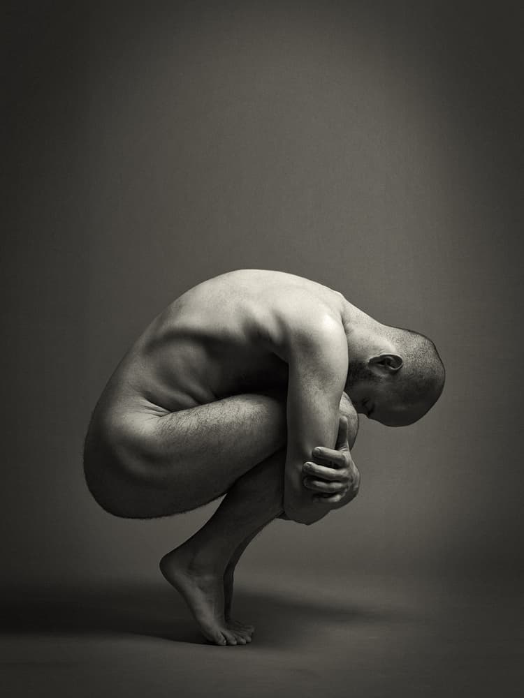 Huddled Male Nude by Werner Friedl — canvas wall art
