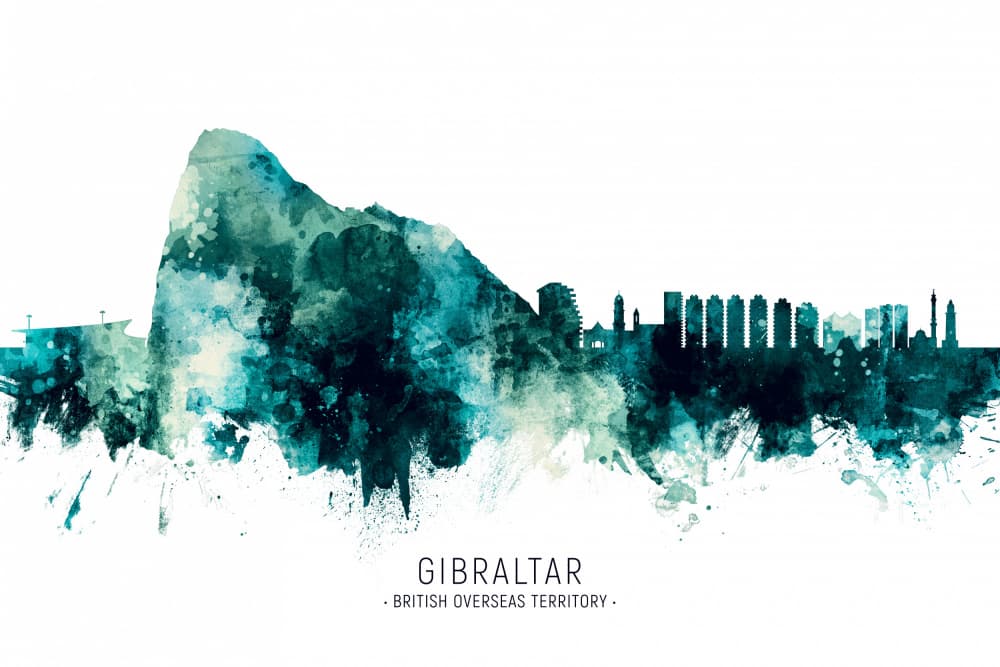 Gibraltar Rock Skyline by Michael Tompsett — canvas wall art