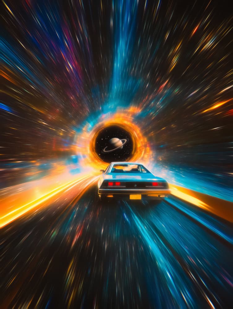 Cosmic Car Voyage by Taudalpoi — canvas wall art